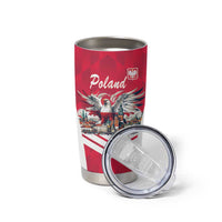 Personalized Poland White-Tailed Eagle Tumbler Cup Poznan City Flag Style - Wonder Print Shop