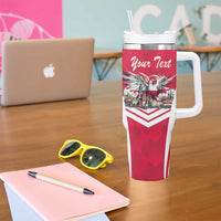 Personalized Poland White-Tailed Eagle Tumbler With Handle Poznan City Flag Style - Wonder Print Shop