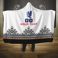 Custom Romania Rugby Hooded Blanket White Version Retro Style