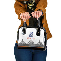 Custom Romania Rugby Shoulder Handbag White Version Retro Style - Wonder Print Shop