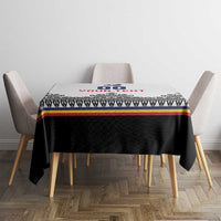 Custom Romania Rugby Tablecloth White Version Retro Style - Wonder Print Shop