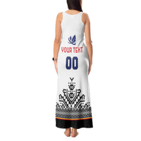 Custom Romania Rugby Tank Maxi Dress White Version Retro Style - Wonder Print Shop