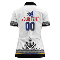 Custom Romania Rugby Women Polo Shirt White Version Retro Style - Wonder Print Shop