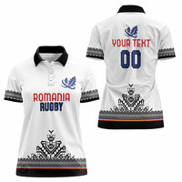 Custom Romania Rugby Women Polo Shirt White Version Retro Style - Wonder Print Shop