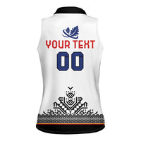 Custom Romania Rugby Women Sleeveless Polo Shirt White Version Retro Style - Wonder Print Shop