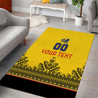 Custom Romania Rugby Area Rug Yellow Version Retro Style