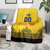 Custom Romania Rugby Blanket Yellow Version Retro Style