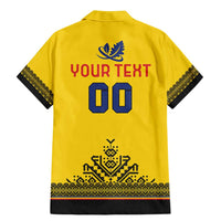 Custom Romania Rugby Family Matching Mermaid Dress and Hawaiian Shirt Yellow Version Retro Style