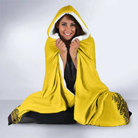 Custom Romania Rugby Hooded Blanket Yellow Version Retro Style