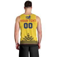 Custom Romania Rugby Men Tank Top Yellow Version Retro Style