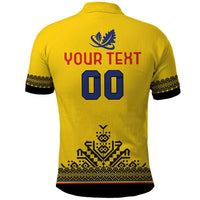 Custom Romania Rugby Polo Shirt Yellow Version Retro Style