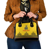 Custom Romania Rugby Shoulder Handbag Yellow Version Retro Style - Wonder Print Shop