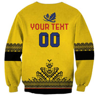Custom Romania Rugby Sweatshirt Yellow Version Retro Style - Wonder Print Shop