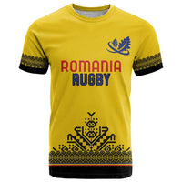 Custom Romania Rugby T Shirt Yellow Version Retro Style - Wonder Print Shop