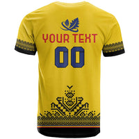 Custom Romania Rugby T Shirt Yellow Version Retro Style - Wonder Print Shop