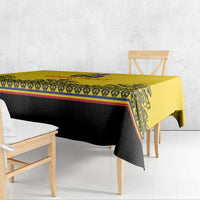 Custom Romania Rugby Tablecloth Yellow Version Retro Style - Wonder Print Shop