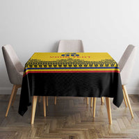 Custom Romania Rugby Tablecloth Yellow Version Retro Style - Wonder Print Shop