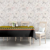 Custom Romania Rugby Tablecloth Yellow Version Retro Style - Wonder Print Shop