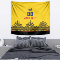 Custom Romania Rugby Tapestry Yellow Version Retro Style - Wonder Print Shop