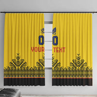 Custom Romania Rugby Window Curtain Yellow Version Retro Style - Wonder Print Shop