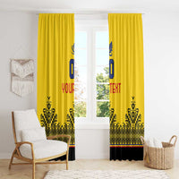 Custom Romania Rugby Window Curtain Yellow Version Retro Style - Wonder Print Shop
