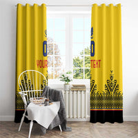 Custom Romania Rugby Window Curtain Yellow Version Retro Style - Wonder Print Shop