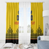 Custom Romania Rugby Window Curtain Yellow Version Retro Style - Wonder Print Shop
