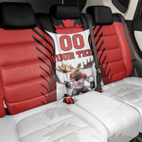 Custom Canada Hockey Back Car Seat Cover Moose Playing Ice Hockey
