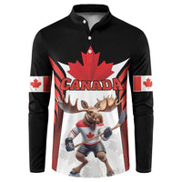 Custom Canada Hockey Button Sweatshirt Moose Playing Ice Hockey