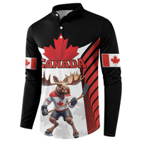 Custom Canada Hockey Button Sweatshirt Moose Playing Ice Hockey