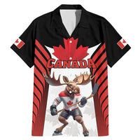 Custom Canada Hockey Family Matching Mermaid Dress and Hawaiian Shirt Moose Playing Ice Hockey