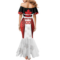 Custom Canada Hockey Family Matching Mermaid Dress and Hawaiian Shirt Moose Playing Ice Hockey