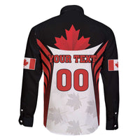 Custom Canada Hockey Family Matching Off The Shoulder Long Sleeve Dress and Hawaiian Shirt Moose Playing Ice Hockey