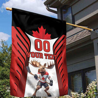 Custom Canada Hockey Garden Flag Moose Playing Ice Hockey