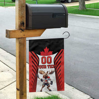 Custom Canada Hockey Garden Flag Moose Playing Ice Hockey