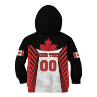 Custom Canada Hockey Kid Hoodie Moose Playing Ice Hockey