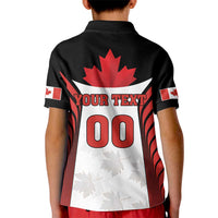 Custom Canada Hockey Kid Polo Shirt Moose Playing Ice Hockey