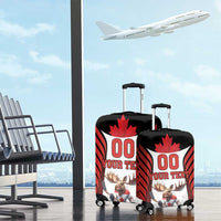 Custom Canada Hockey Luggage Cover Moose Playing Ice Hockey
