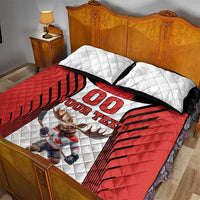 Custom Canada Hockey Quilt Bed Set Moose Playing Ice Hockey