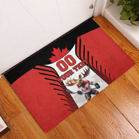 Custom Canada Hockey Rubber Doormat Moose Playing Ice Hockey