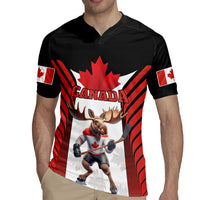 Custom Canada Hockey Rugby Jersey Moose Playing Ice Hockey