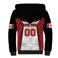 Custom Canada Hockey Sherpa Hoodie Moose Playing Ice Hockey