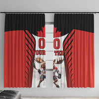 Custom Canada Hockey Window Curtain Moose Playing Ice Hockey