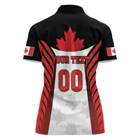 Custom Canada Hockey Women Polo Shirt Moose Playing Ice Hockey