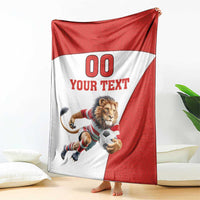Custom England Football Blanket Lion Mascot Sporty Version