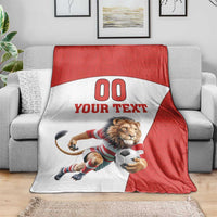 Custom England Football Blanket Lion Mascot Sporty Version
