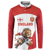 Custom England Football Button Sweatshirt Lion Mascot Sporty Version