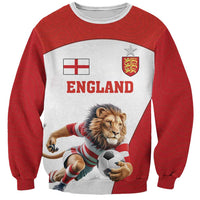 Custom England Football Sweatshirt Lion Mascot Sporty Version