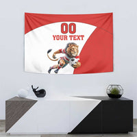 Custom England Football Tapestry Lion Mascot Sporty Version