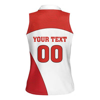 Custom England Football Women Sleeveless Polo Shirt Lion Mascot Sporty Version